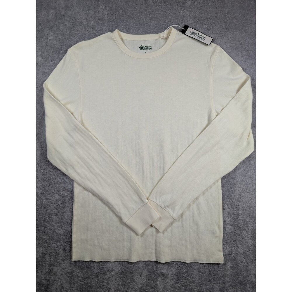Alpine Design Mens T Shirt Size Small Ivory Gorpcore Casual Streetwear Hiking